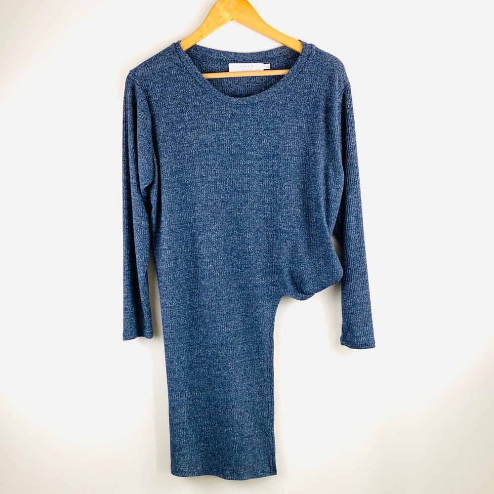 ASTR the Label Long Sleeve Side Tie Ribbed Top